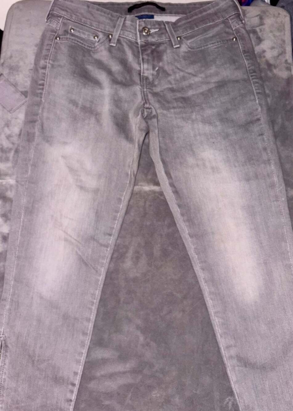Levi's Low Skinny Grey Denim Jeans with Ankle Zippers